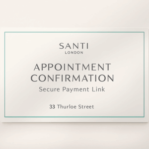 appointment confirmation card from santi