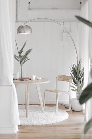 table and chair nicely arranged in a spa