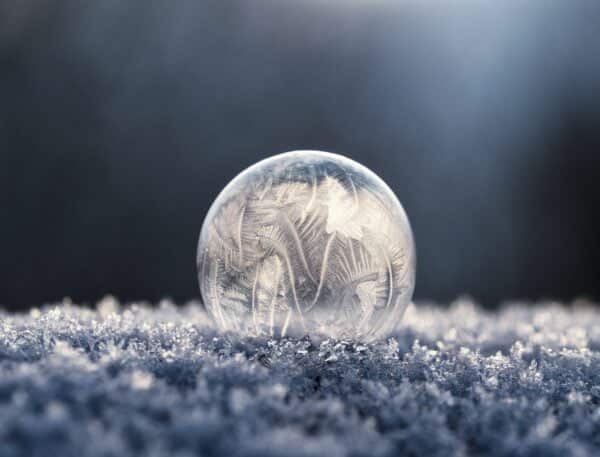 crystal bauble on ice