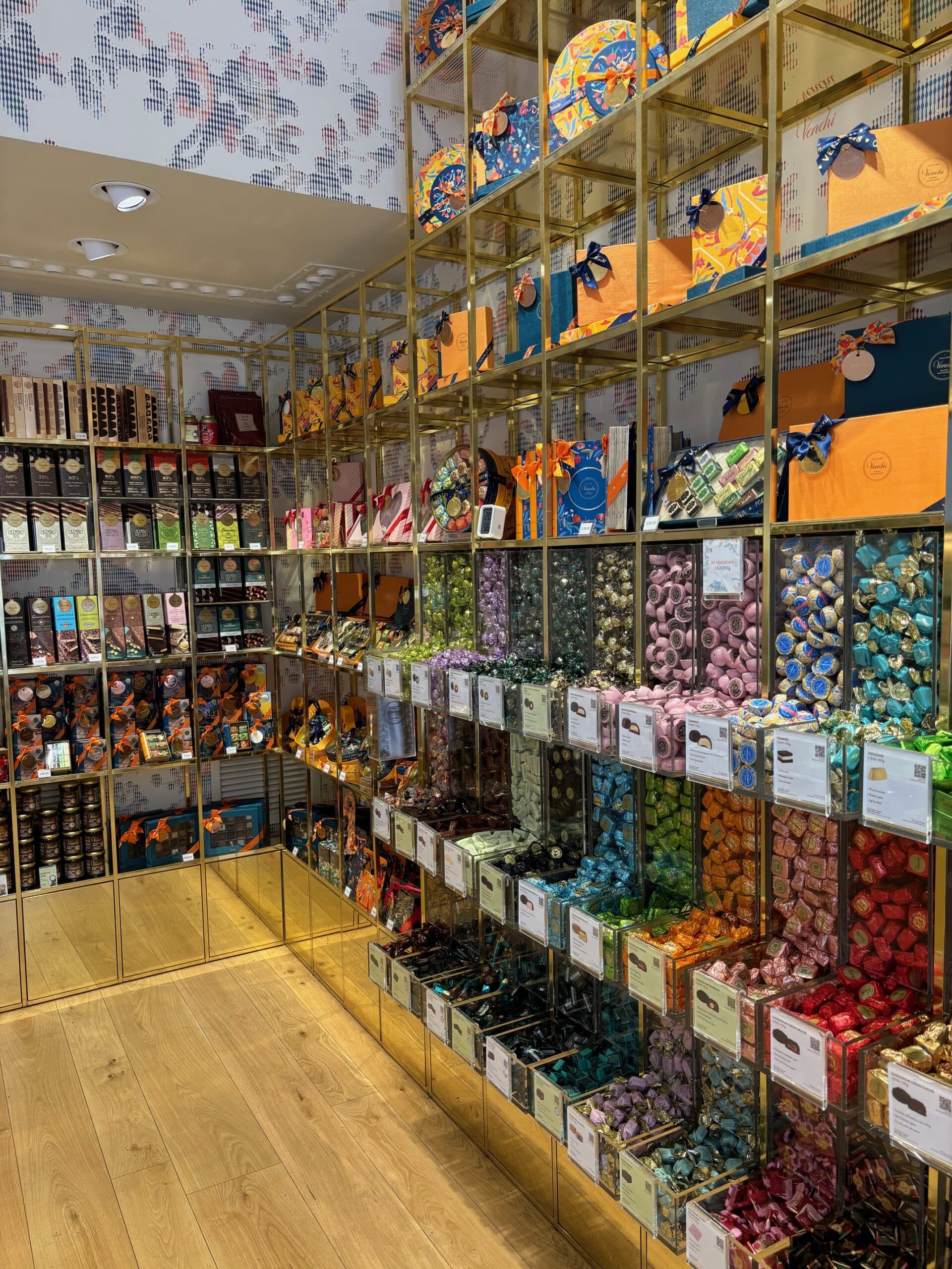 Venchi interior with chocolates and gelato