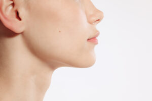 side profile and jaw line of a woman