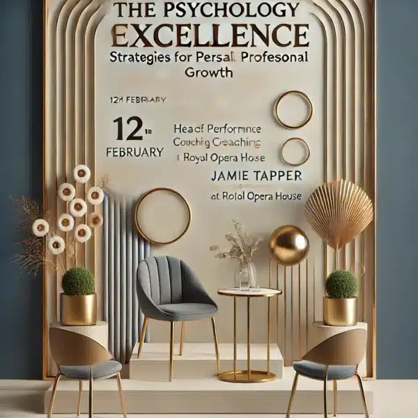 talk on excellence with two chairs and table