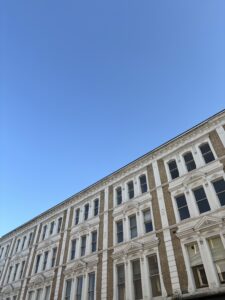 view of south kensington buildings in spring 2025